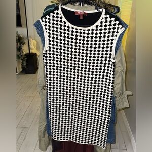 MaxMara Black and White Geometric Mini Dress